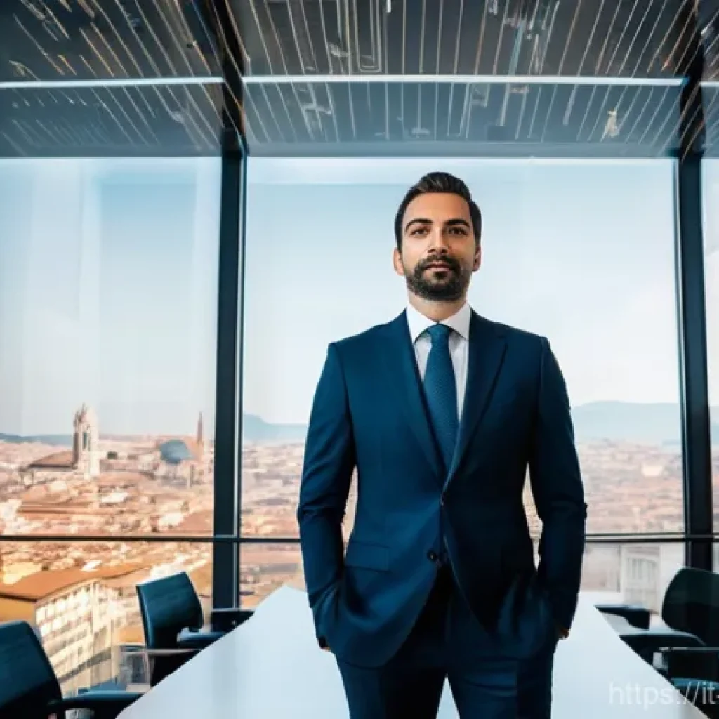 전산세무회계 취업자 인터뷰 - **Prompt:** A determined Italian professional, male or female, in their late 30s to early 40s, dress...