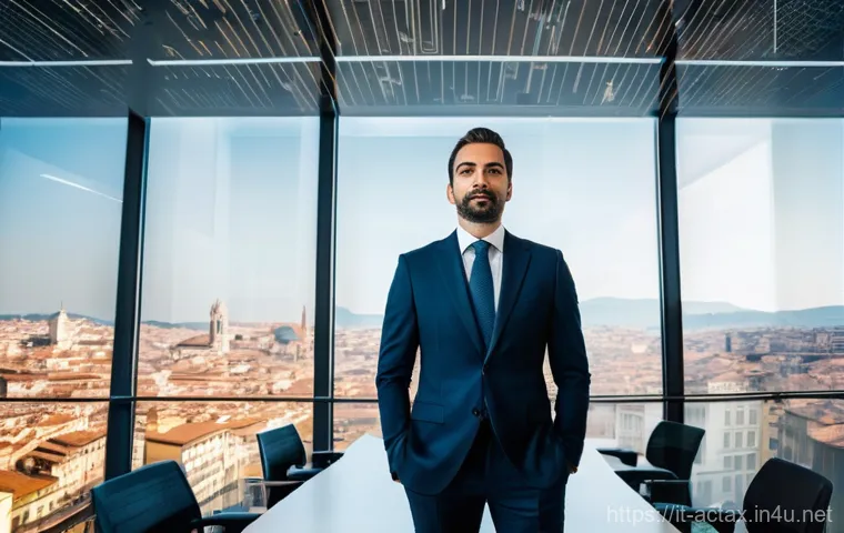 전산세무회계 취업자 인터뷰 - **Prompt:** A determined Italian professional, male or female, in their late 30s to early 40s, dress...