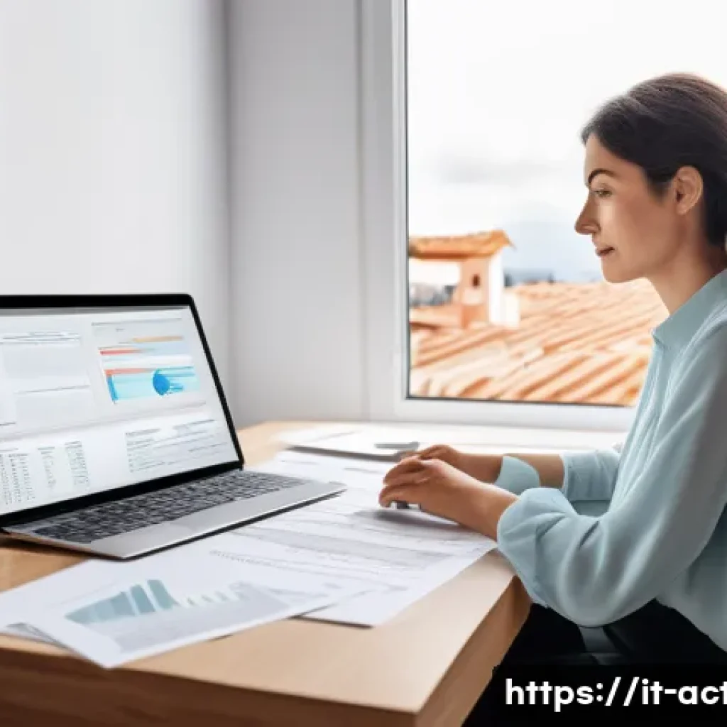 전산세무회계 실기시험 프로그램 사용법 - A contemporary Italian freelance graphic designer in her late 20s, wearing smart-casual business att...