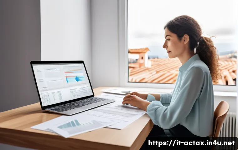 전산세무회계 실기시험 프로그램 사용법 - A contemporary Italian freelance graphic designer in her late 20s, wearing smart-casual business att...