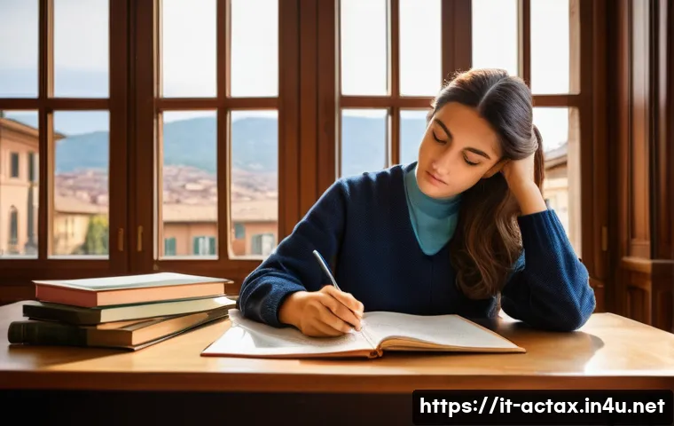 전산세무회계 강의와 스터디 선택 팁 - **Prompt:** A focused young Italian university student, male or female, in their early twenties, dee...