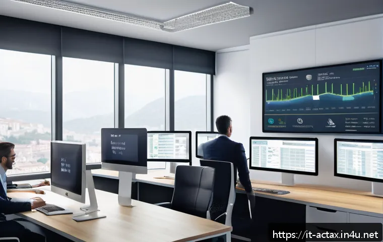 전산세무회계와 회사 내 역할 분석 - A modern Italian small business office environment featuring a diverse team of professionals using a...